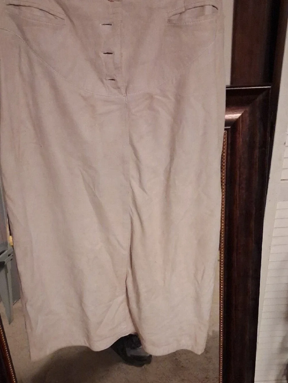Adrienne Vittadini Neutral Beige Lace-Up Pencil Skirt